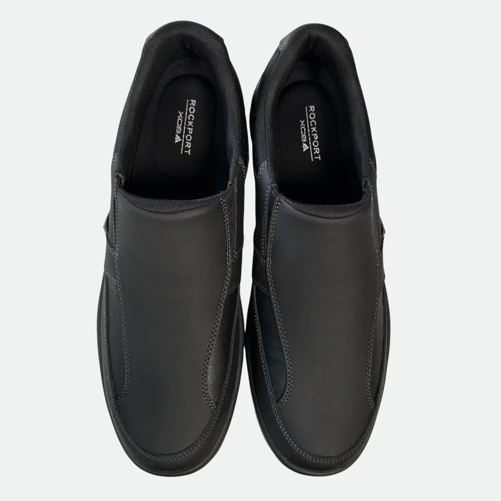 Rockport GYK Slip On Mens 13 Black Leather XCS Walking Shoes M79272